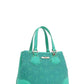 Monogram Pattern Handbag with Rhinestones Decor - DAVERRI FASHIONS