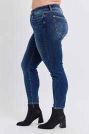 Judy Blue Full Size Run Mid-Rise Waist Skinny Jeans with Thermal Lining | Daverri Fashions