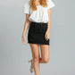 Umgee Distressed Raw Hem High Waist Denim Skirt