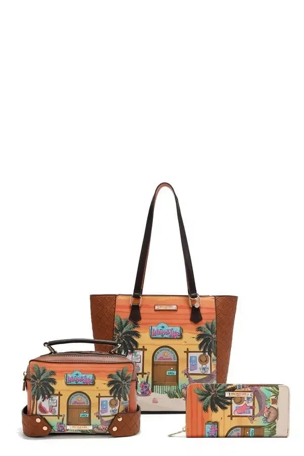 Sun and Sand 3 Piece Bag Set - DAVERRI FASHIONS