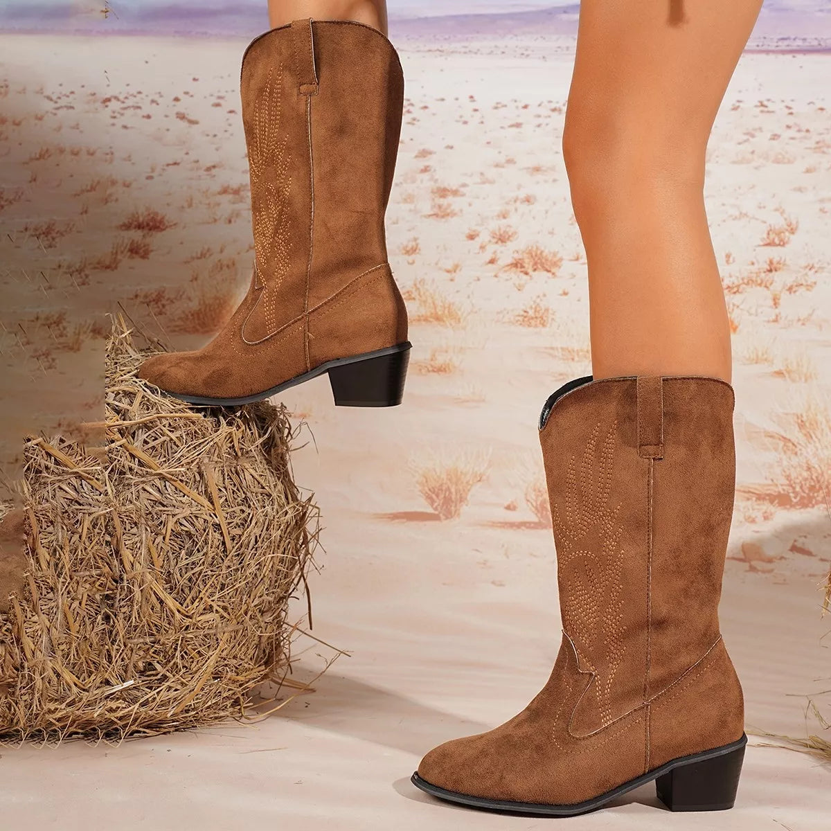 Point Toe Block Heels Boots | Boots Daverri Fashions