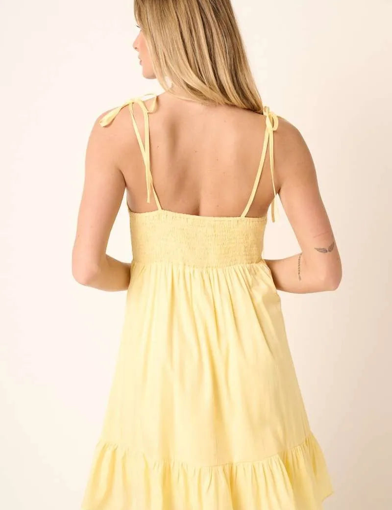 Mittoshop Ruched Detail Spaghetti Tie Mini Dress | Mini Dresses Daverri Fashions