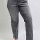 Judy Blue Full Size High Waist Rhinestone Straight Jeans Plus Size - DAVERRI FASHIONS