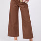 SAGE + FIG Wide Leg Cropped Pants Mocha Pants