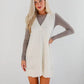 Lovelet Cable Knit V-Neck Mini Sweater Overall Dress - DAVERRI FASHIONS