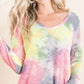 BiBi Tie Dye Print Low Gauge Knit Top - DAVERRI FASHIONS
