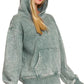 Zenana Fleece Acid Wash Kangaroo Pocket Hoodie - DAVERRI FASHIONS