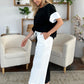 Double Take Full Size Texture Contrast T-Shirt and Wide Leg Pants Set Outfit Sets