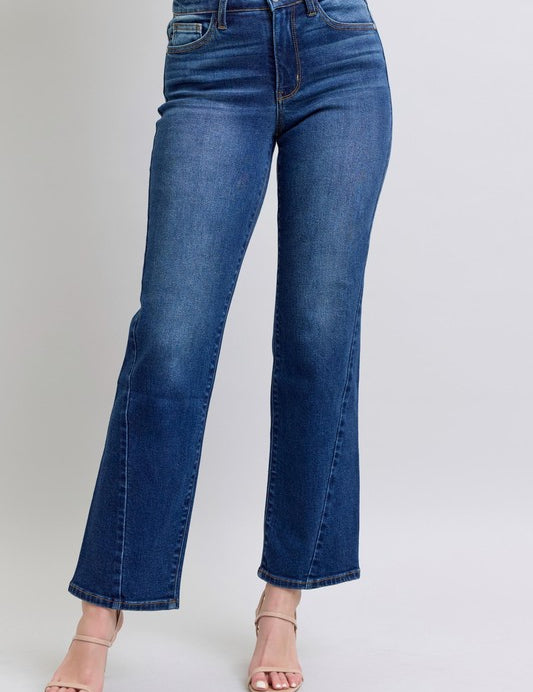 Medium Judy Blue Full Size Side Seam Detail Straight Jeans with Pockets | Daverri Fashions