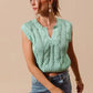 SO ME Notched Neck Cable Knit Sweater Vest