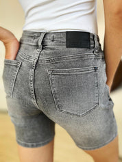 Judy Blue Full Size High Waist Washed Denim Shorts | Denim Shorts Daverri Fashions