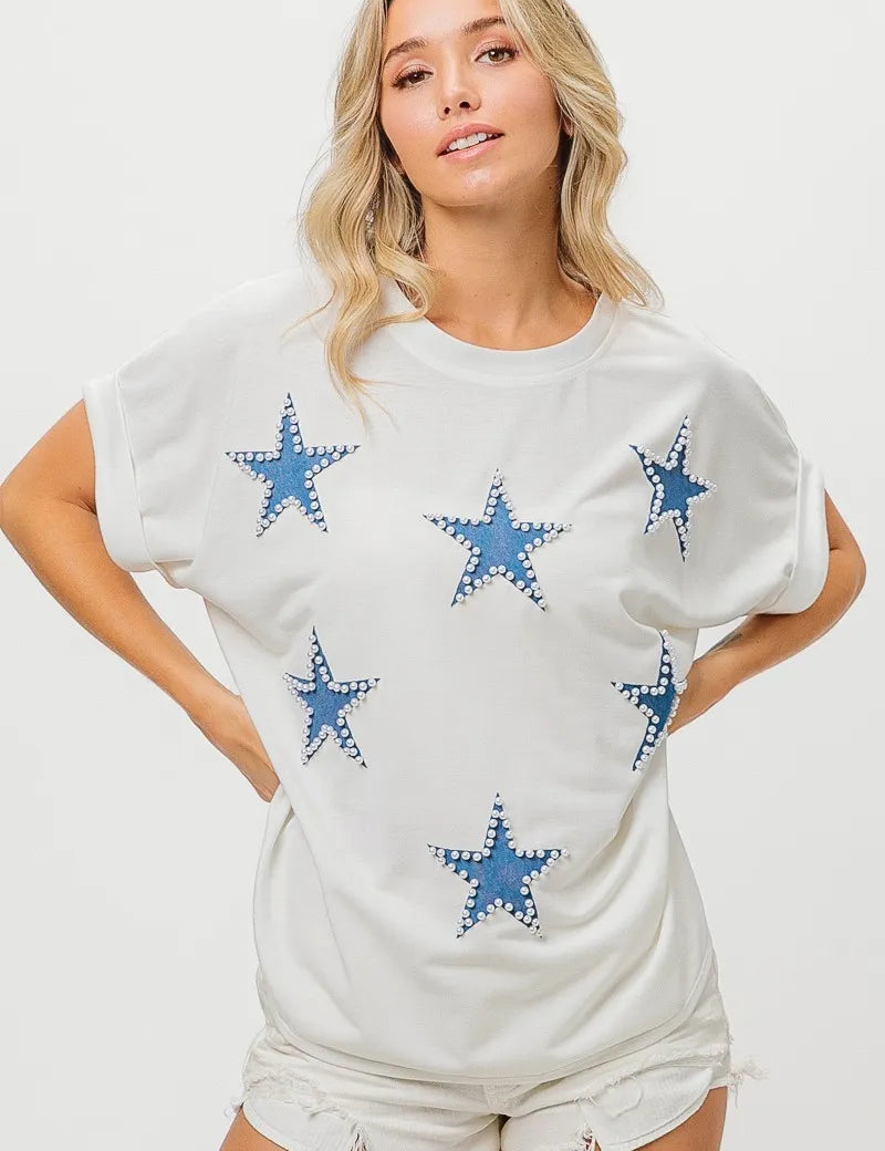 OFF WHITE BiBi Fourth Of July Terry T-Shirt | T-Shirts Daverri Fashions