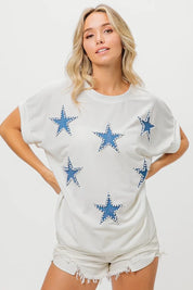 OFF WHITE BiBi Fourth Of July Terry T-Shirt | T-Shirts Daverri Fashions