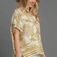 Umgee Full Size Tropical Print Button Down Shirt Plus Size