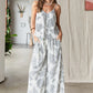 White and gray paisley print Mittoshop cami and pants loungewear set