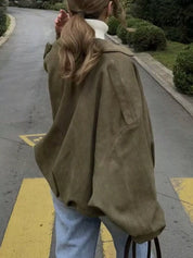 Zip Up Oversized Jacket | Jackets Daverri Fashions