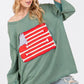 SAGE + FIG Plus Size American Flag Patch Drop Shoulder T-Shirt T-Shirts