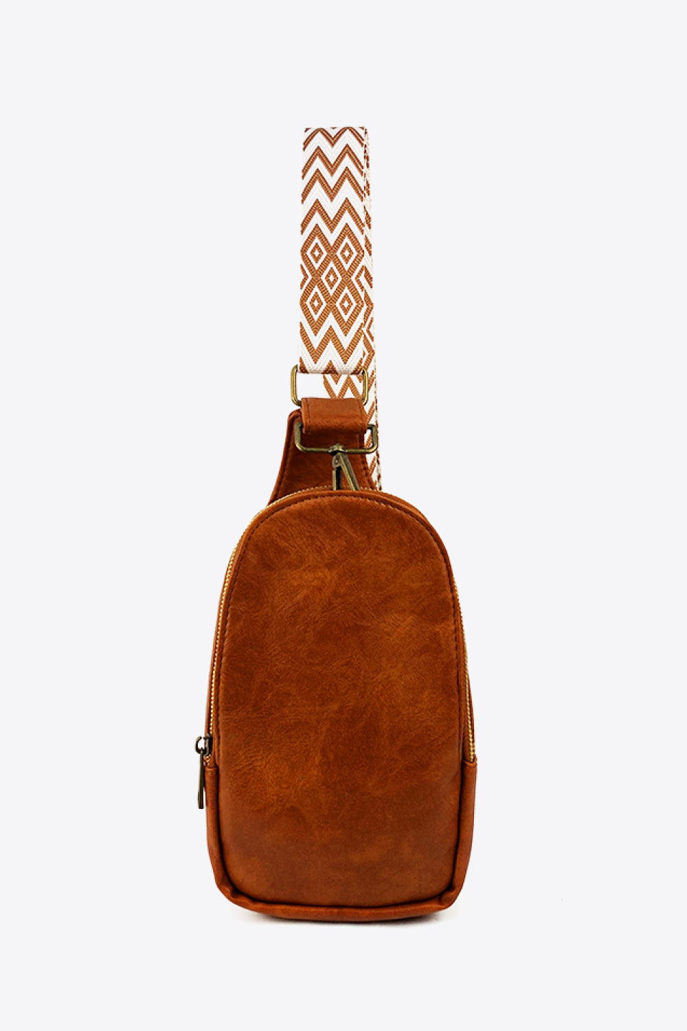 Brown One Size Abstract Pattern Adjustable Strap Vegan Leather Sling Bag | Cross Body Bags Daverri Fashions