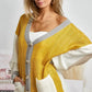 BiBi Color Block Sweater Cardigan with Button Closure - DAVERRI FASHIONS