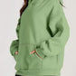Sage green oversized kangaroo pocket long sleeve hoodie
