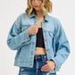 RISEN Washed Dropped Shoulder Denim Jacket Denim Jackets