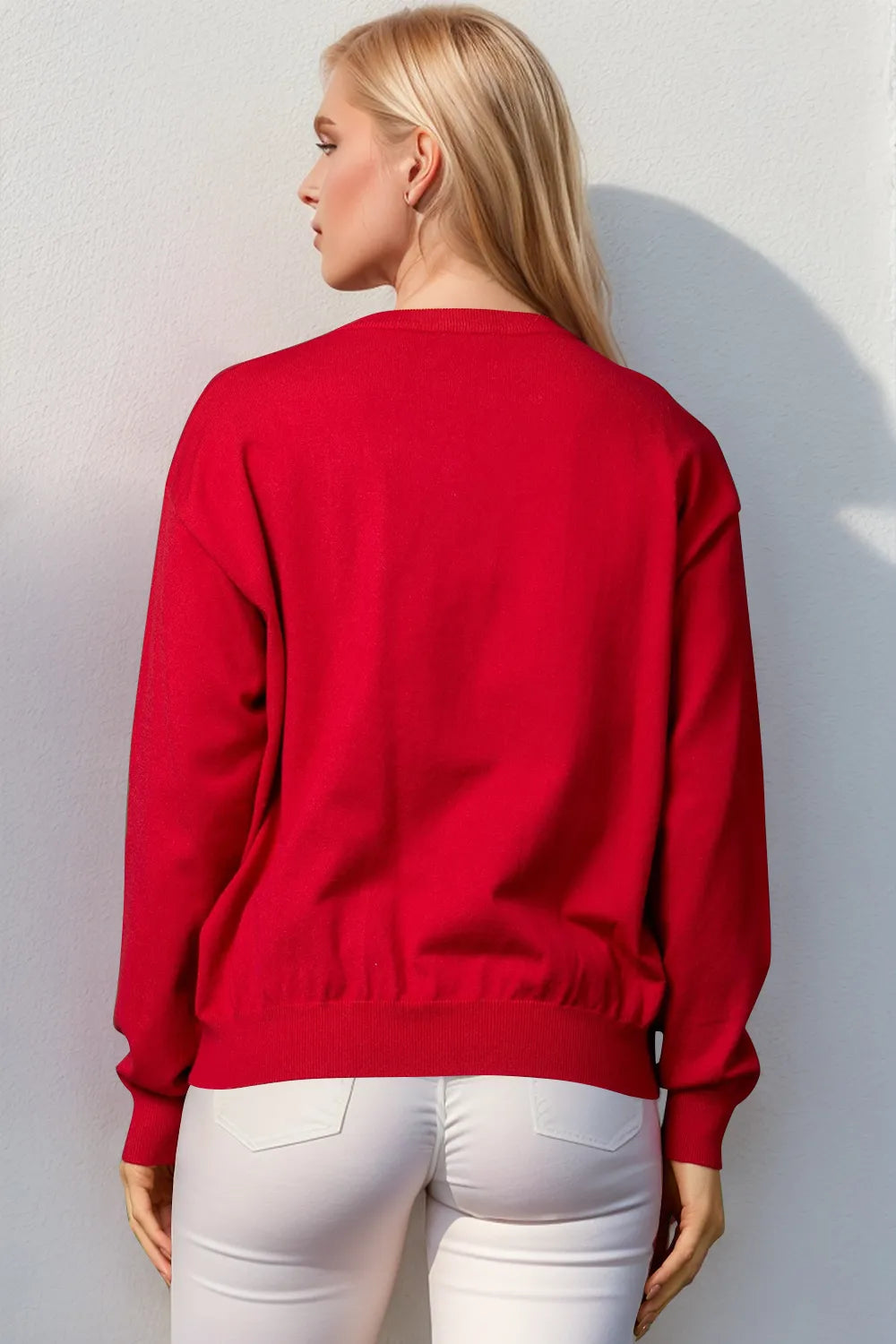 Double Take Full Size Nutcracker Sequin Long Sleeve Sweater | Sweaters Daverri Fashions