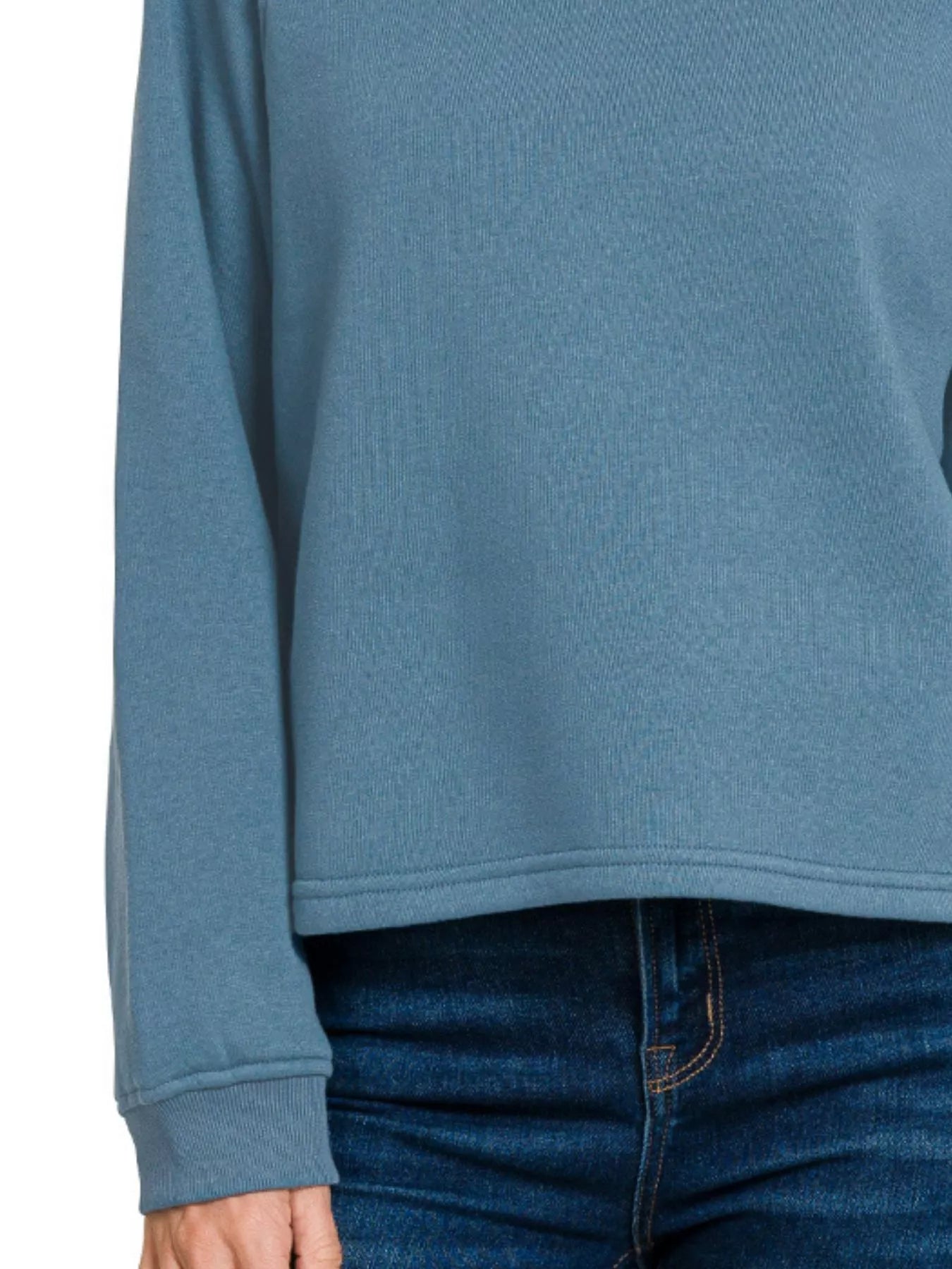 Zenana Fleece Raglan Round-Neck Sweatshirt | Sweatshirts Daverri Fashions