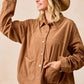 BiBi Corduroy Relaxed Fit Shacket with Back Pleat - DAVERRI FASHIONS