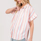 SAGE+FIG Multi Stripe Button Down Short Sleeve Shirt
