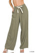 Zenana Linen Drawstring Pants - DAVERRI FASHIONS