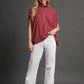 Umgee Textured Mock Neck Relaxed Top - DAVERRI FASHIONS
