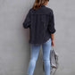 Distressed Drop Shoulder Denim Jacket - DAVERRI FASHIONS