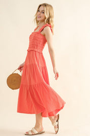 And The Why Smocked Ruffled Tiered Dress | Daverri Fashions