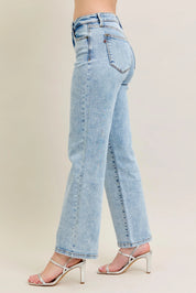 Judy Blue Full Size High Waist Stone Wash Straight Jeans Plus Size | Jeans Daverri Fashions