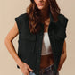 SO ME Cable Quilting Stitch Button Up Knit Vest BLACK Vests