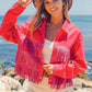 BiBi Rhinestone Fringe with Studed Collar Jacket - DAVERRI FASHIONS