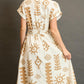 Umgee Full Size Abstract Print Elastic Waist Midi Dress Plus Size