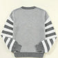 Striped Round Neck Dropped Shoulder Sweater - DAVERRI FASHIONS