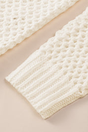 Openwork Lace-Up Hooded Sweater | Daverri Fashions