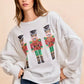 BiBi Christmas Sequin Nutcrackers Embroidery Sweatshirt - DAVERRI FASHIONS