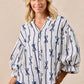 BiBi Bow Ribbon Printed Woven Bubble Sleeves Top - DAVERRI FASHIONS
