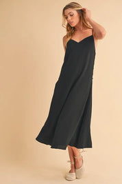 Aemi+Co Side Button Midi Cami Dress | Daverri Fashions