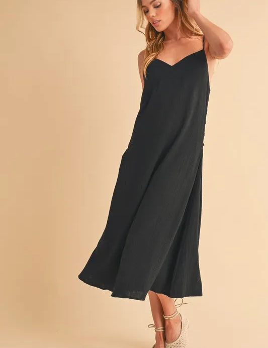 Aemi+Co Side Button Midi Cami Dress | Daverri Fashions