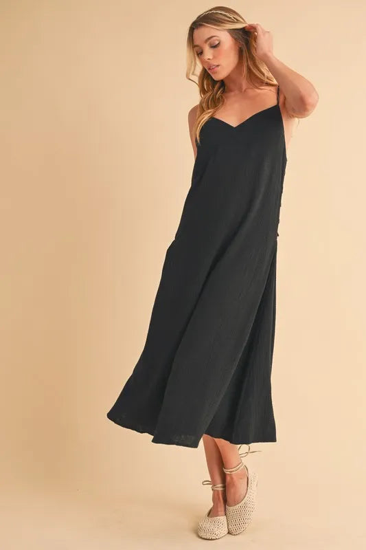 Aemi+Co Side Button Midi Cami Dress | Daverri Fashions