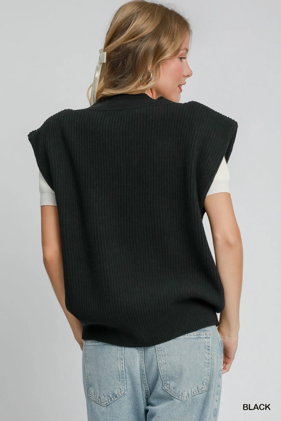 Umgee Oversized V Neck Vest