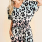 BiBi Gradation Leopard Soft Knit V-neck Romper Rompers