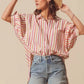 SO ME Multicolored Stripe Button Down Shirt