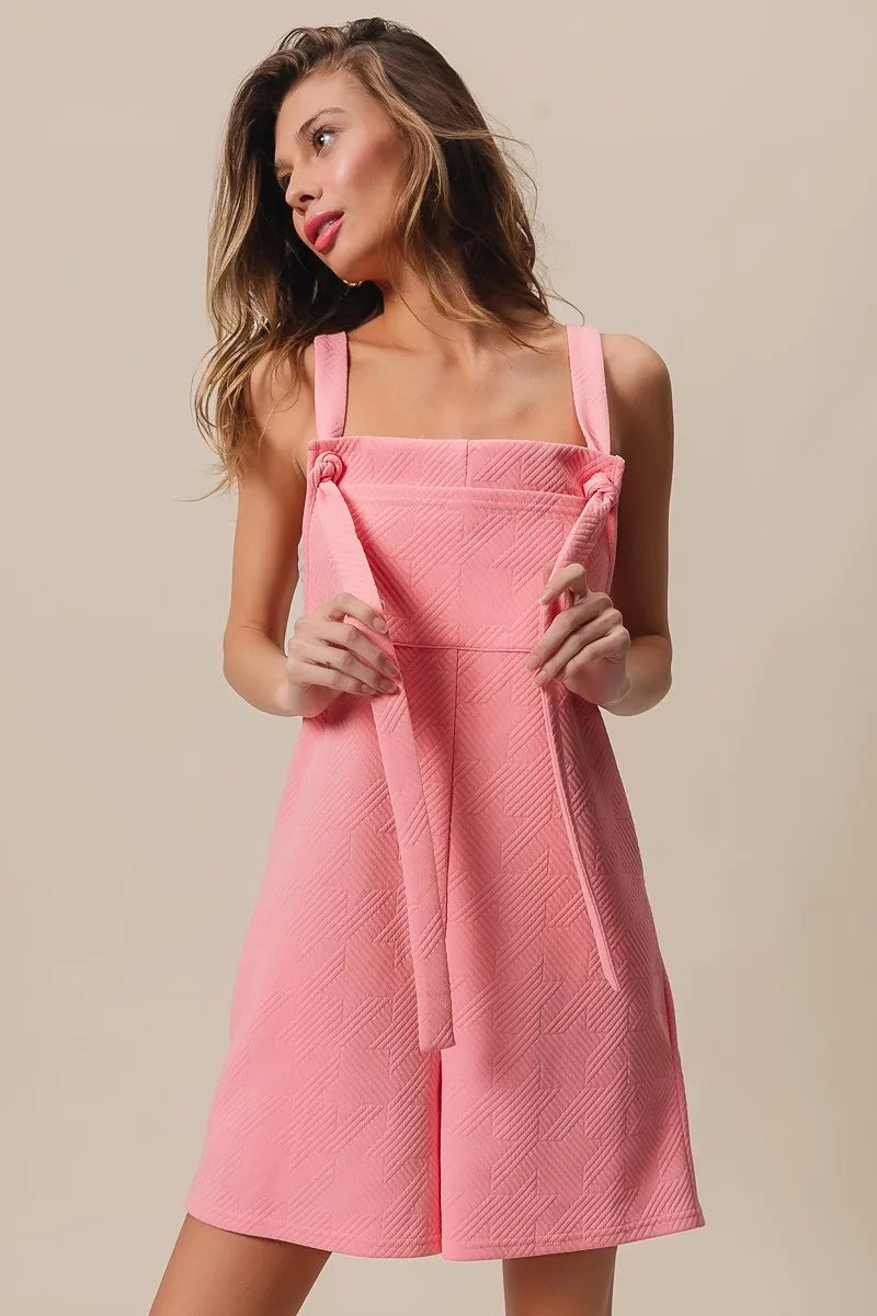 BiBi Texured Jacquard Romper with Side Pockets | Rompers Daverri Fashions