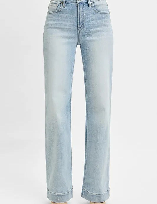 LIGHT RISEN Full Size Run High Rise Straight Jeans | Daverri Fashions