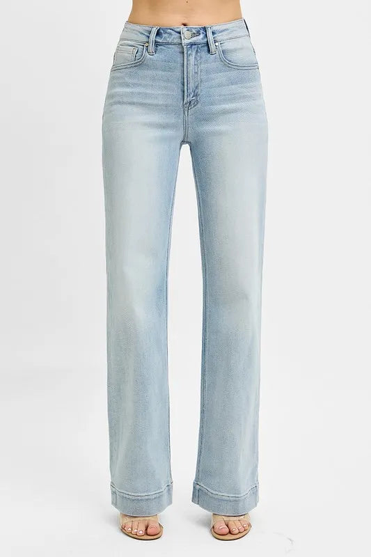 RISEN Full Size Run High Rise Straight Jeans LIGHT